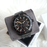 Buy Shop Michael Kors Cunningham Chronograph Black Dial Black Steel Strap Watch For Men - MK7157 USA Online