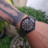 Buy Shop Michael Kors Cunningham Chronograph Black Dial Black Steel Strap Watch For Men - MK7157 USA Online