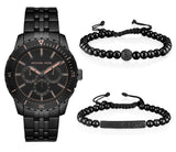 Buy Shop Michael Kors Cunningham Chronograph Black Dial Black Steel Strap Watch For Men - MK7157 USA Online