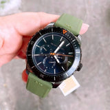 Buy Shop Michael Kors Cunningham Chronograph Black Dial Green Rubber Strap Watch For Men - MK7165 USA Online