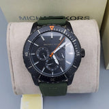 Buy Shop Michael Kors Cunningham Chronograph Black Dial Green Rubber Strap Watch For Men - MK7165 USA Online