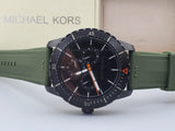 Buy Shop Michael Kors Cunningham Chronograph Black Dial Green Rubber Strap Watch For Men - MK7165 USA Online