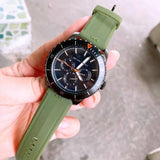 Buy Shop Michael Kors Cunningham Chronograph Black Dial Green Rubber Strap Watch For Men - MK7165 USA Online