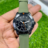 Buy Shop Michael Kors Cunningham Chronograph Black Dial Green Rubber Strap Watch For Men - MK7165 USA Online