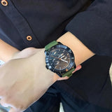 Buy Shop Michael Kors Cunningham Chronograph Black Dial Green Rubber Strap Watch For Men - MK7165 USA Online