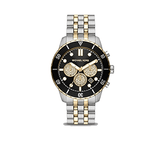 Buy Shop Michael Kors Cunningham Chronograph Black Dial Two Tone Steel Strap Watch For Men - MK8964 USA Online