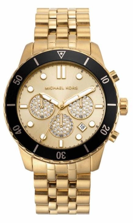 Buy Shop Michael Kors Cunningham Chronograph Gold Dial Gold Steel Strap Watch For Men - MK8963 USA Online