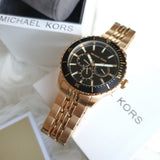 Buy Shop Michael Kors Cunningham Multifunction Black Dial Gold Steel Strap Watch For Men - MK7154 USA Online