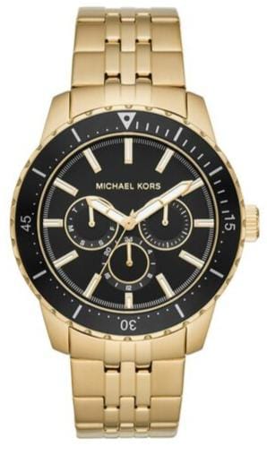 Buy Shop Michael Kors Cunningham Multifunction Black Dial Gold Steel Strap Watch For Men - MK7154 USA Online