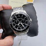 Buy Shop Michael Kors Cunningham Multifunction Black Dial Silver Steel Strap Watch For Men - MK7156 USA Online