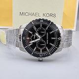 Buy Shop Michael Kors Cunningham Multifunction Black Dial Silver Steel Strap Watch For Men - MK7156 USA Online