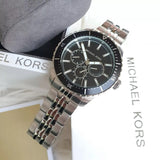 Buy Shop Michael Kors Cunningham Multifunction Black Dial Silver Steel Strap Watch For Men - MK7156 USA Online