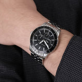 Buy Shop Michael Kors Cunningham Multifunction Black Dial Silver Steel Strap Watch For Men - MK7156 USA Online