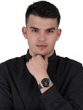 Buy Shop Michael Kors Cunningham Multifunction Black Dial Silver Steel Strap Watch For Men - MK7156 USA Online