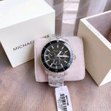Buy Shop Michael Kors Cunningham Multifunction Black Dial Silver Steel Strap Watch For Men - MK7156 USA Online