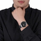 Buy Shop Michael Kors Cunningham Multifunction Black Dial Silver Steel Strap Watch For Men - MK7156 USA Online