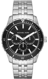 Buy Shop Michael Kors Cunningham Multifunction Black Dial Silver Steel Strap Watch For Men - MK7156 USA Online