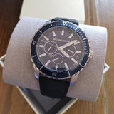 Buy Shop Michael Kors Cunningham Multifunction Blue Dial Black Rubber Strap Watch For Men - MK7160 USA Online