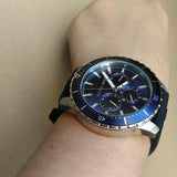 Buy Shop Michael Kors Cunningham Multifunction Blue Dial Black Rubber Strap Watch For Men - MK7160 USA Online