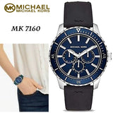 Buy Shop Michael Kors Cunningham Multifunction Blue Dial Black Rubber Strap Watch For Men - MK7160 USA Online