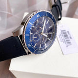 Buy Shop Michael Kors Cunningham Multifunction Blue Dial Black Rubber Strap Watch For Men - MK7160 USA Online
