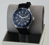 Buy Shop Michael Kors Cunningham Multifunction Blue Dial Black Rubber Strap Watch For Men - MK7160 USA Online