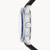 Buy Shop Michael Kors Cunningham Multifunction Blue Dial Black Rubber Strap Watch For Men - MK7160 USA Online