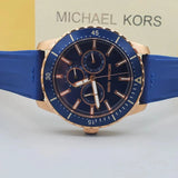 Buy Shop Michael Kors Cunningham Multifunction Blue Dial Blue Rubber Strap Watch For Men - MK7163 USA Online