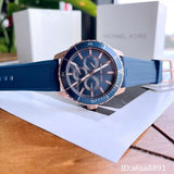 Buy Shop Michael Kors Cunningham Multifunction Blue Dial Blue Rubber Strap Watch For Men - MK7163 USA Online