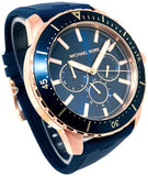 Buy Shop Michael Kors Cunningham Multifunction Blue Dial Blue Rubber Strap Watch For Men - MK7163 USA Online