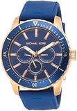 Buy Shop Michael Kors Cunningham Multifunction Blue Dial Blue Rubber Strap Watch For Men - MK7163 USA Online