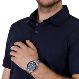Buy Shop Michael Kors Cunningham Multifunction Blue Dial Silver Steel Strap Watch For Men - MK7153 USA Online