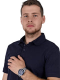 Buy Shop Michael Kors Cunningham Multifunction Blue Dial Silver Steel Strap Watch For Men - MK7153 USA Online