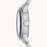 Buy Shop Michael Kors Cunningham Multifunction Blue Dial Silver Steel Strap Watch For Men - MK7153 USA Online
