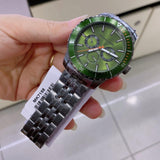 Buy Shop Michael Kors Cunningham Multifunction Chronograph Green Dial Grey Steel Strap Watch For Men - MK7158 USA Online