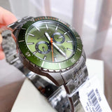Buy Shop Michael Kors Cunningham Multifunction Chronograph Green Dial Grey Steel Strap Watch For Men - MK7158 USA Online
