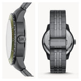Buy Shop Michael Kors Cunningham Multifunction Chronograph Green Dial Grey Steel Strap Watch For Men - MK7158 USA Online