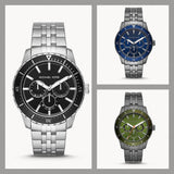 Buy Shop Michael Kors Cunningham Multifunction Chronograph Green Dial Grey Steel Strap Watch For Men - MK7158 USA Online