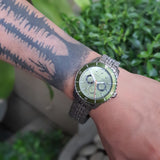 Buy Shop Michael Kors Cunningham Multifunction Chronograph Green Dial Grey Steel Strap Watch For Men - MK7158 USA Online