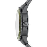 Buy Shop Michael Kors Cunningham Multifunction Chronograph Green Dial Grey Steel Strap Watch For Men - MK7158 USA Online