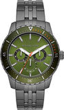 Buy Shop Michael Kors Cunningham Multifunction Chronograph Green Dial Grey Steel Strap Watch For Men - MK7158 USA Online