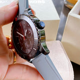 Buy Shop Michael Kors Cunningham Multifunction Grey Dial Grey Rubber Strap Watch For Men - MK7164 USA Online