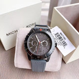 Buy Shop Michael Kors Cunningham Multifunction Grey Dial Grey Rubber Strap Watch For Men - MK7164 USA Online