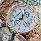 Buy Shop Michael Kors Damen White Dial Rose Gold Steel Strap Watch for Women - MK5026 USA Online