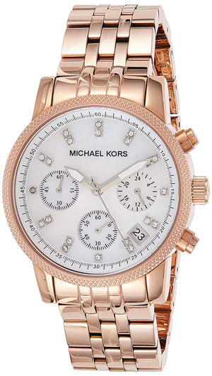 Buy Shop Michael Kors Damen White Dial Rose Gold Steel Strap Watch for Women - MK5026 USA Online