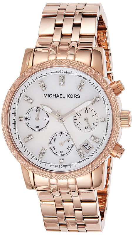 Buy Shop Michael Kors Damen White Dial Rose Gold Steel Strap Watch for Women - MK5026 USA Online