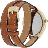 Buy Shop Michael Kors Runway Gold Dial Brown Leather Strap Watch For Women - MK2256 USA Online