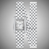 Buy Shop Michael Kors Emery Pave Double Wrap White Dial Silver Steel Strap Watch for Women - MK4834 USA Online