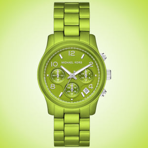 Buy Shop Michael Kors Runway Limited Edition Green Dial Green Steel Strap Watch for Women - MK7480LE USA Online