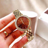 Buy Shop Michael Kors Darci Amber Dial Gold Steel Strap Watch for Women - MK3408 USA Online